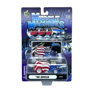 Muscle Machines 1948 '48 Ford Anglia Car Blown Street Rod Stars & Stripes 1/64